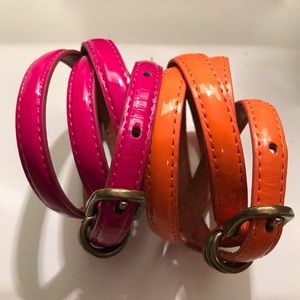 J. Crew leather belts Pink and Orange 2 items! SzM
